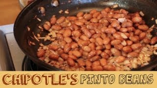 Chipotles Pinto Beans  Smokey Bacon and Fried Onions [upl. by Lelah484]