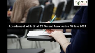 Accertamenti Attitudinali Concorso 29 Tenenti Aeronautica Militare 2024 [upl. by Oswal]