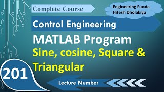 MATLAB Tutorial Sine Cosine Square and Triangular Wave Generation [upl. by Neivad]