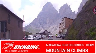 KICKBIKE MOUNTAIN CLIMBS  Variation on Maratona dles Dolomites [upl. by Ellekim]