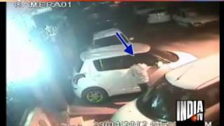 CCTV images of Maruti Swift car theft in Delhi [upl. by Ellenuahs]