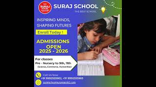 ADMISSIONS OPEN  SESSION 2025  2026  SURAJ GROUP OF SCHOOLS [upl. by Huston]