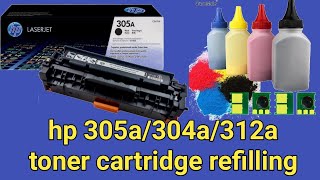 hp 305a304a312a toner cartridge refillinghp 305a304a312a toner cartridge recycling 2022 [upl. by Leiad]