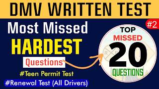 20 Hardest Questions at DMV Written Test 2024  DMV Written Test 2024  CA DMV Senior Written Test [upl. by Nnyltiak]