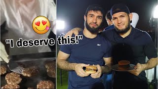 Khabib Celebrates Victory With Many Borgers 🍔😋 [upl. by Ehud980]