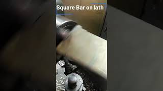 TURNING THE SQUARE BAR INTO A CIRCULAR ROUND BAR ON THE LATH [upl. by Urbai]