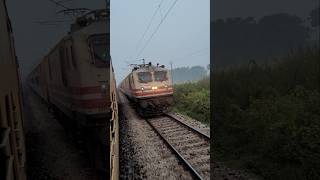 Crossing with 13258 Danapur Jansadharan express with Gzb Wap5 🔥 wap5 highspeed indianrailways [upl. by Ervin677]