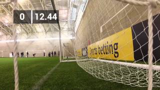 Man Utds Javier Hernández takes on the bwin Corner Kick Challenge [upl. by Alarise]