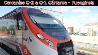 Cercanías Málaga  Cártama hasta Fuengirola con transbordo C2 a C1 en Victoria Kent [upl. by Estus]