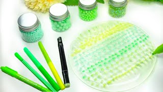 【ASMR】🌱クリアスライムに色ペンで色付けしてクランチスライムにする🌱Color the clear slime with colored pens [upl. by Ahsemik733]