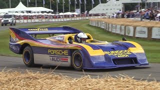 Porsche 91730 Can Am  1000HP Twin Turbo Flat12 Monster at Goodwood 2017 [upl. by Karalee]