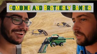 Claas Lexion vs John Deere X9  A little Farm banter never hurt anyone [upl. by Inilam]