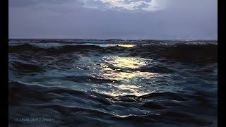 111 How To Paint Moonlight On Water  Oil Painting Tutorial [upl. by Htiekram]