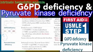 G6PD deficiency Anemia amp Pyruvate kinase deficiency Anemia in HindiUrdu by first aid [upl. by Ness814]