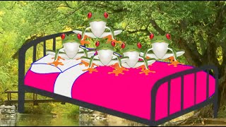 Five Little Frogs Jumping on The Bed Nursery Rhyme [upl. by Atiral]