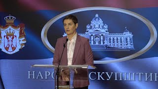 Konferencija za medije predsednice Narodne skupštine Srbije Ane Brnabić [upl. by Idnerb]