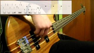 Daft Punk  Around The World Bass Cover Play Along Tabs In Video [upl. by Jakoba]