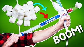 Shoot Marshmallows 30 feet with the Bow and Mallow Toy [upl. by Leisam]