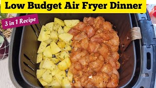 Air fryer Chicken Breast and Roasted Potatoes Dinner Recipe with Vegetables  Low Budget Lunch [upl. by Eltsirc]