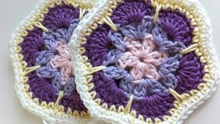 Tutorial African Flower Granny Hexágono Paso A Paso En Español [upl. by Naginnarb238]