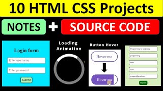 10 HTML CSS Projects for Beginners  HTML CSS Tutorial  Programming For Beginners [upl. by Seidule]