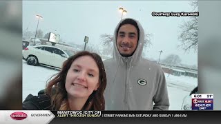 Jordan Love helps Packer fan free her car from a snow drift and goes viral on social media [upl. by Inafetse]