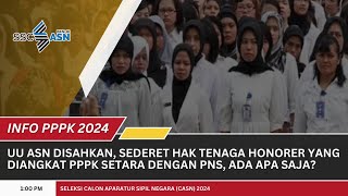 UU ASN Disahkan Hak Tenaga Honorer yang Diangkat PPPK Setara dengan PNS Lho Dapat Apa Saja [upl. by Reinold]