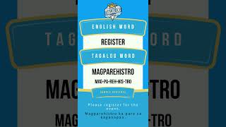 What is quotRegisterquot in Tagalog speaktagalognow [upl. by Ahsilra]