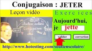 Conjugaison ce1 ce2  verbe jeter 1er groupe  imparfait présent futur [upl. by Ahsinit809]