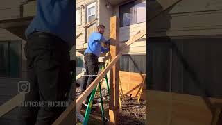 Posts and beams cut for this new balcony deckconstruction homeimprovement deckremodel customdeck [upl. by Akedijn560]