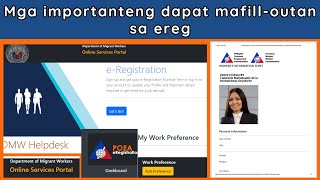 Mga Mahahalagang Dapat IFill Out sa Iyong eReg Account  POEA Online eRegistration [upl. by Yromem]