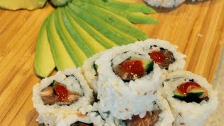 Spicy Salmon Maki Rolls  How to Make Spicy Salmon Sushi [upl. by Porush]