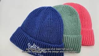 Free Style Pattern Beanie China factory Adult Ribbed Knit Hat Knitting Hat For Baby [upl. by Notaes]