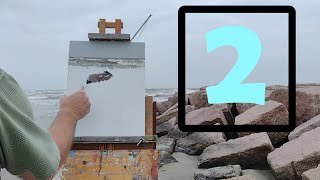 The Shipwreck Galveston Island Texas Oil Painting Plein Air [upl. by Anual302]