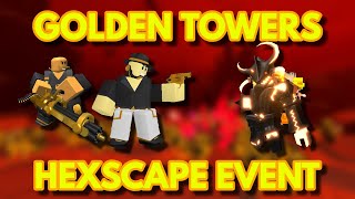 Golden Towers Solo Triumph Night 2 Hexscape Event Roblox Tower Defense Simulator [upl. by Allister]