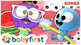 Brush Your Teeth Song  The Googies Compilation  Morning Routine amp Nursery Rhymes  BabyFirst TV [upl. by Ysdnil]