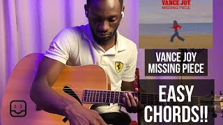 Vance Joy  Missing Piece  full guitar tutorial  riff fingerpicking easy chords [upl. by Ettellocin]