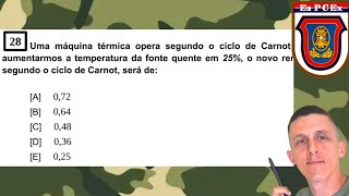 TERMODINÂMICA NA ESPCEX 2023 RENDIMENTO DE CARNOT MÁQUINAS TÉRMICAS TEMPERATURA DA FONTE QUENTE [upl. by Lilybel337]