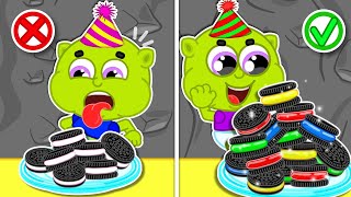 LionET  Tasty Rainbow Cookies with Gummy Bears vs Ordinary Cookies  Cartoon for Kids [upl. by Ettereve936]