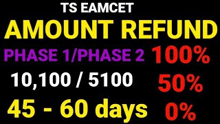 TS EAMCET 2022 FEE REFUNDPHASE 1 PHASE 2 AMOUNT REFUNDtseamcet2022 eamcet2022 eamcet [upl. by Leeban]