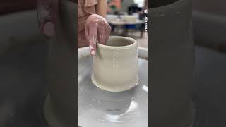 16 seconds of throwing a porcelain dumpling on the wheel ceramics pottery [upl. by Ahsart]