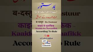 BaDastuuur Meaning  Urdu Dictionary [upl. by Calley]