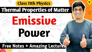 Emissive Power and Emissivity Class 11 Physics Hindi  Thermal Properties of Matter Class 11 Phy [upl. by Noakes356]