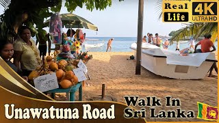 Walking to Unawatuna beach of sri lanka From Main Road  4K video  natural sound [upl. by Nagem790]