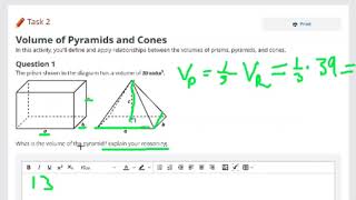 Geometry Sem B Unit 9 Course Activity Explaining Volume Formulas Task 2 [upl. by Eednac422]