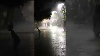 Walking in Epic Thunder and Rainstorm at Night [upl. by Airyt669]