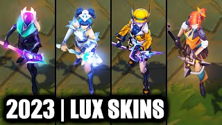 ALL LUX SKINS SPOTLIGHT 2023  League of Legends [upl. by Moon]