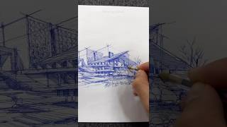 Sketching like an architecture  2 point perspective  pen art architecture sketch perspective [upl. by Melisent]