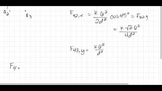 A charge of 6 15 mC is placed at each corner of a square 0 100 m on a side Determine the magnitude [upl. by Soren]