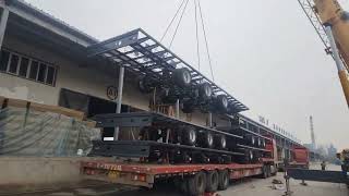 Full trailer arrives at customer crossing point Shanghai Trailer semi trailer manufacturer [upl. by Ramin641]